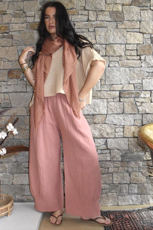 Santos Cushion Cotton Quirky Pant Soft Terracotta